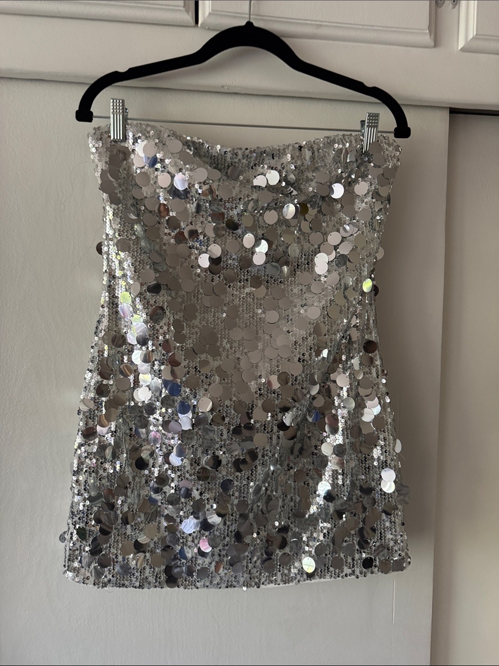 Peppermayo Silver Sequin Mini Dress
